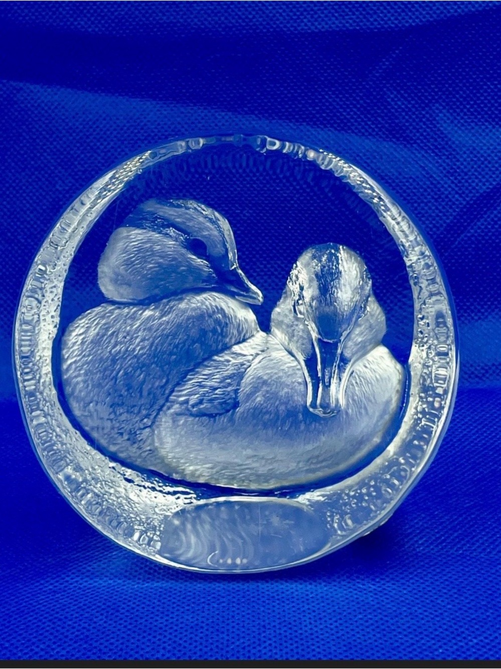 Vintage Mats Jonasson Lead Crystal Duck